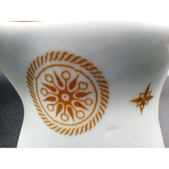 Shenango China Creamer Handle Gold Medallion Star Pattern Vintage 2.75" 1970s - Picture 4 of 14